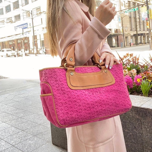 CELINE pink logo tote