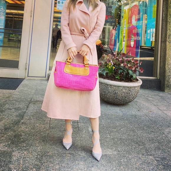CELINE pink logo tote