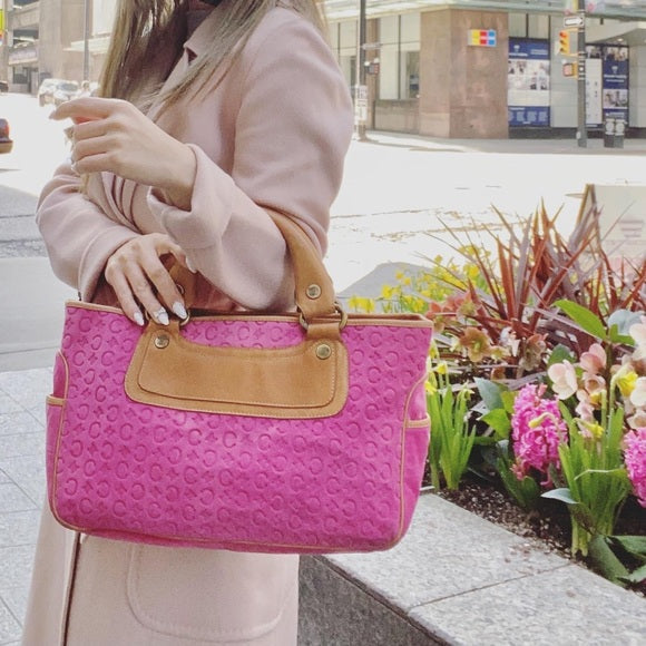 CELINE pink logo tote