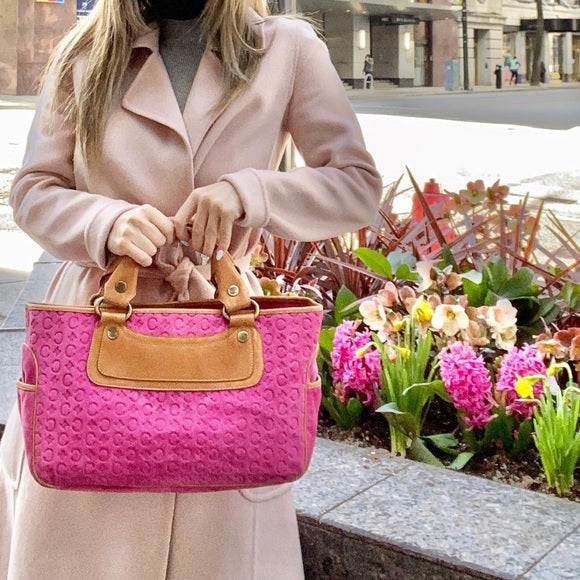 CELINE pink logo tote