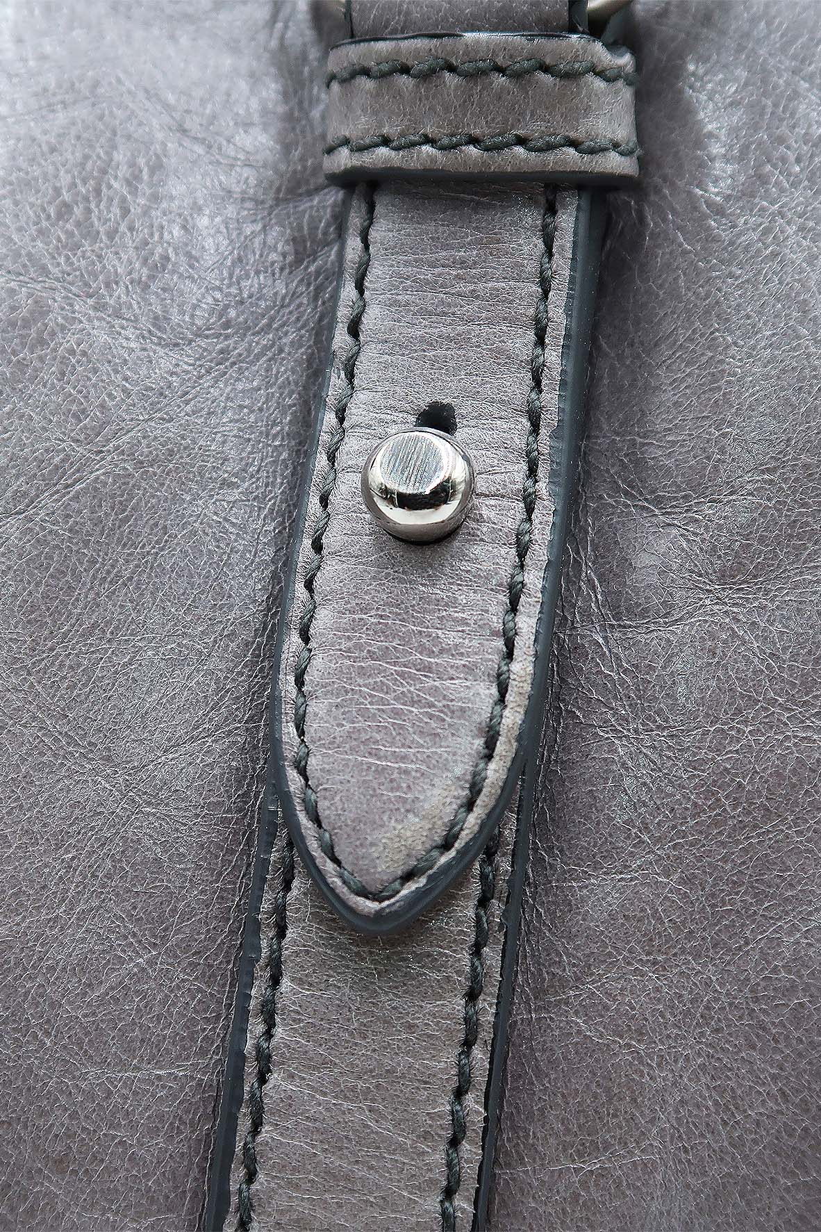 Vitello Lux Bow Satchel Grey