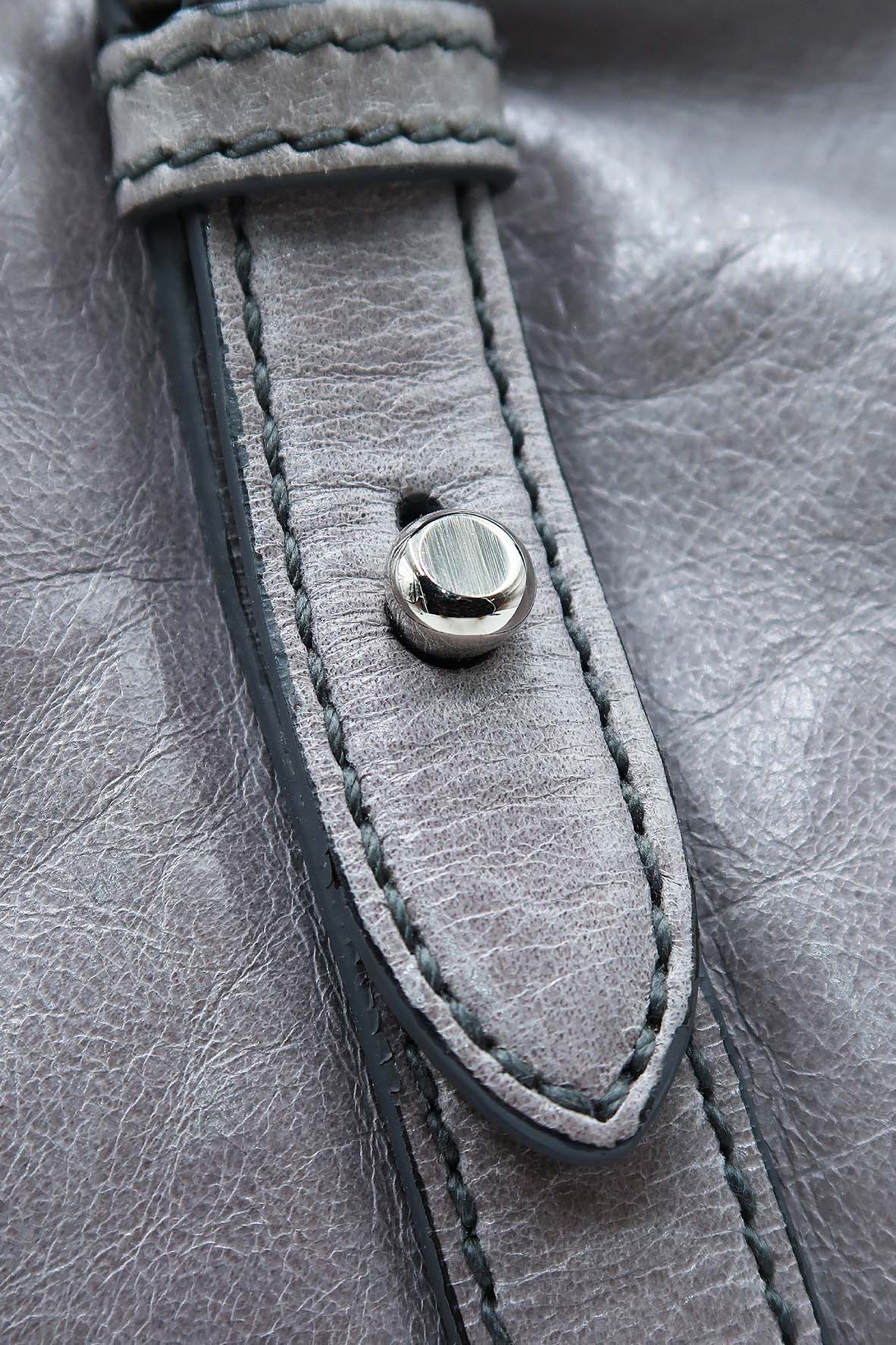 Vitello Lux Bow Satchel Grey