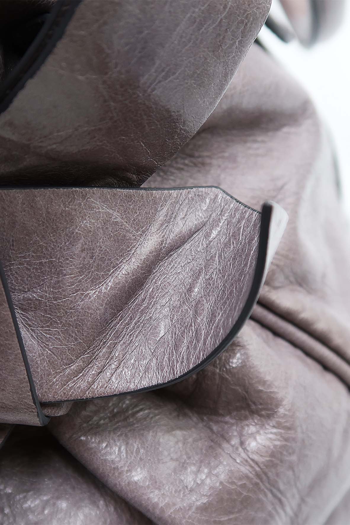 Vitello Lux Bow Satchel Grey