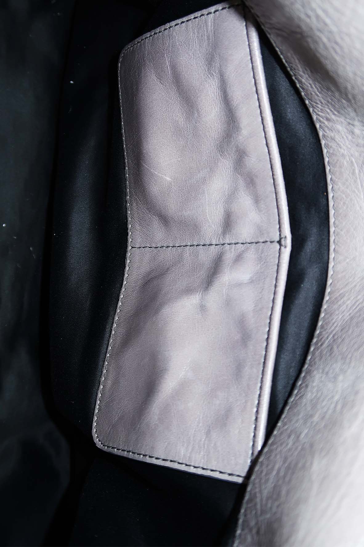 Vitello Lux Bow Satchel Grey