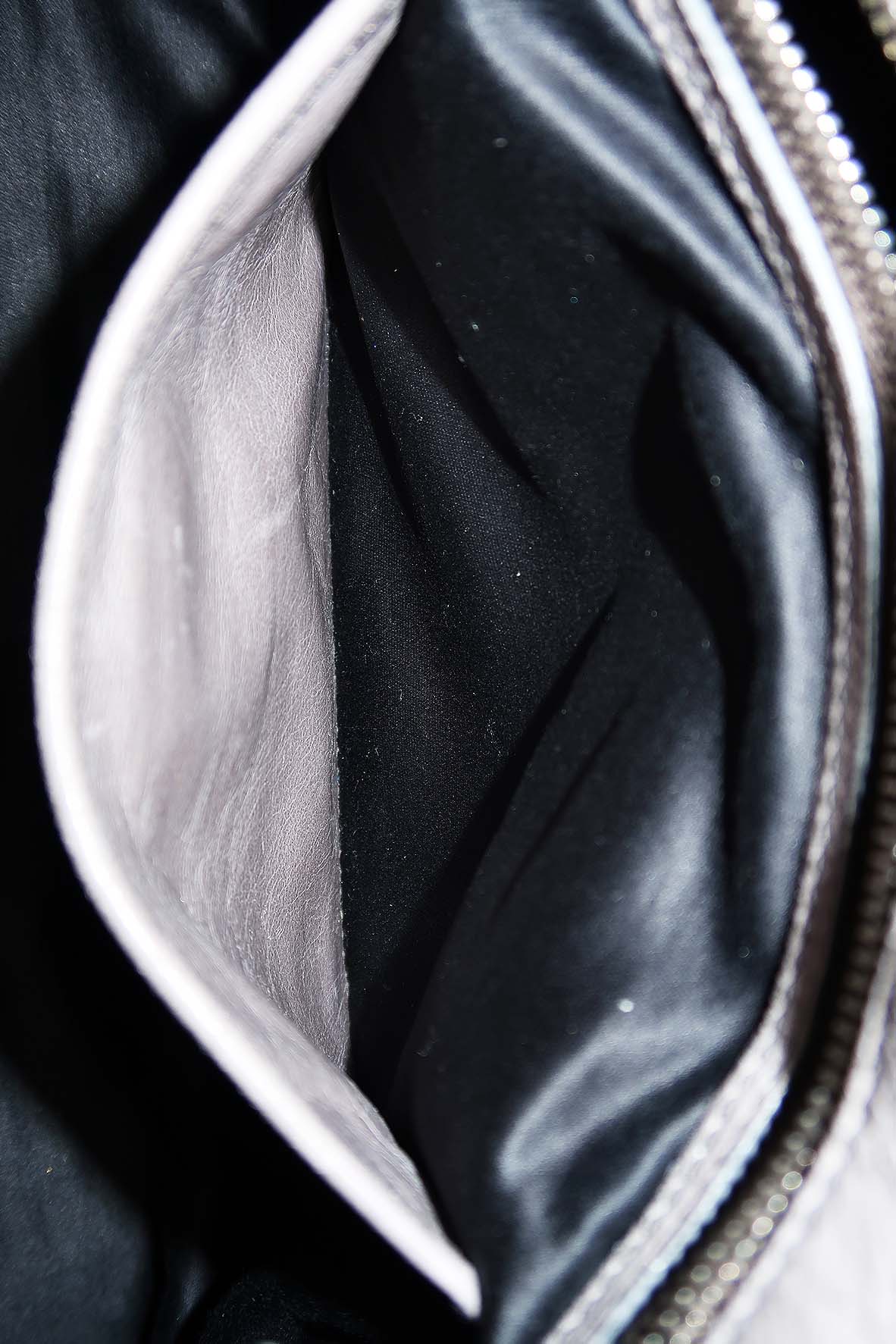 Vitello Lux Bow Satchel Grey