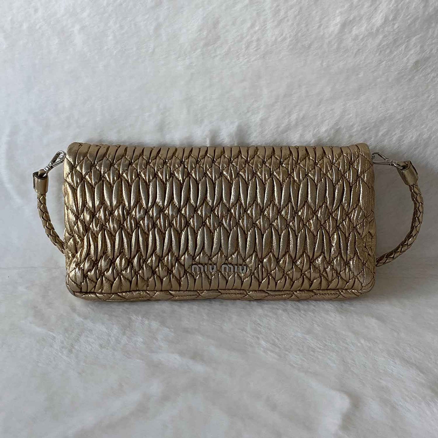 Miu Miu Crystal Embellished MatelassÃƒÆ’Ã‚Â© Shoulder Bag