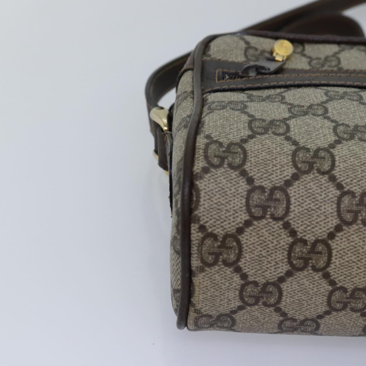 GUCCI GG Supreme Web Sherry Line Shoulder Bag PVC Beige Red Green mr249