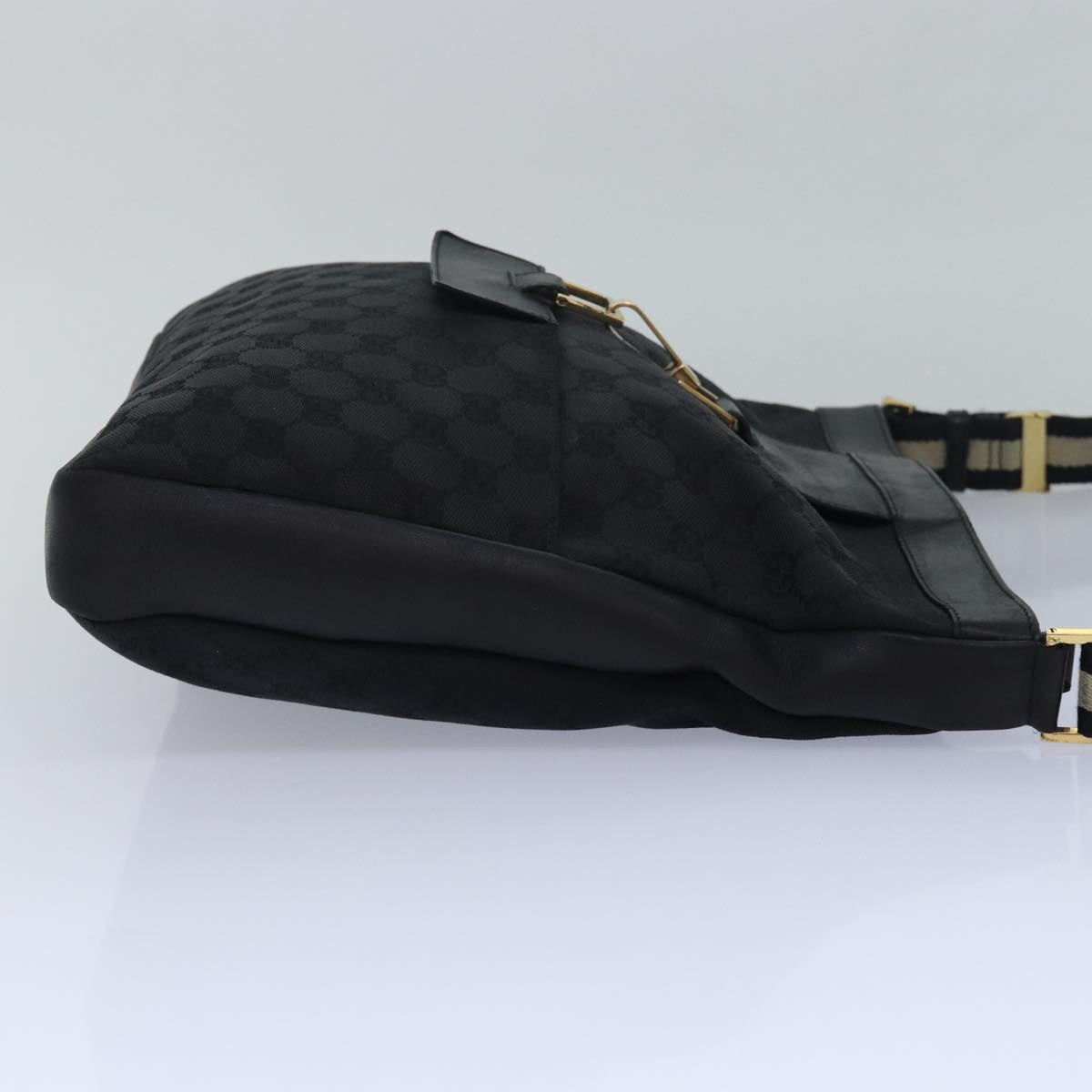GUCCI Sherry Line GG Canvas Shoulder Bag Black White 001 4094 mr271