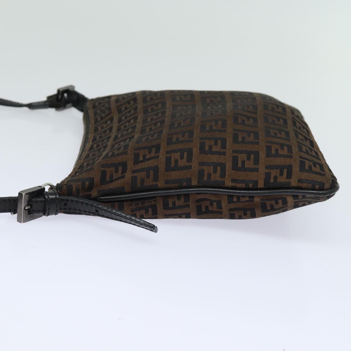 FENDI Zucchino Canvas Shoulder Bag Brown mr304