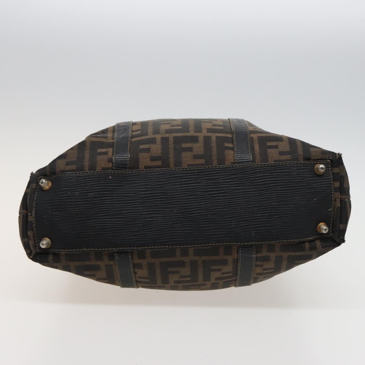 FENDI Zucca Canvas Hand Bag Brown Black mr305