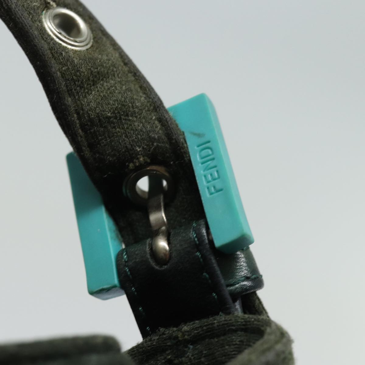 FENDI Mamma Baguette Shoulder Bag Cotton Green mr306