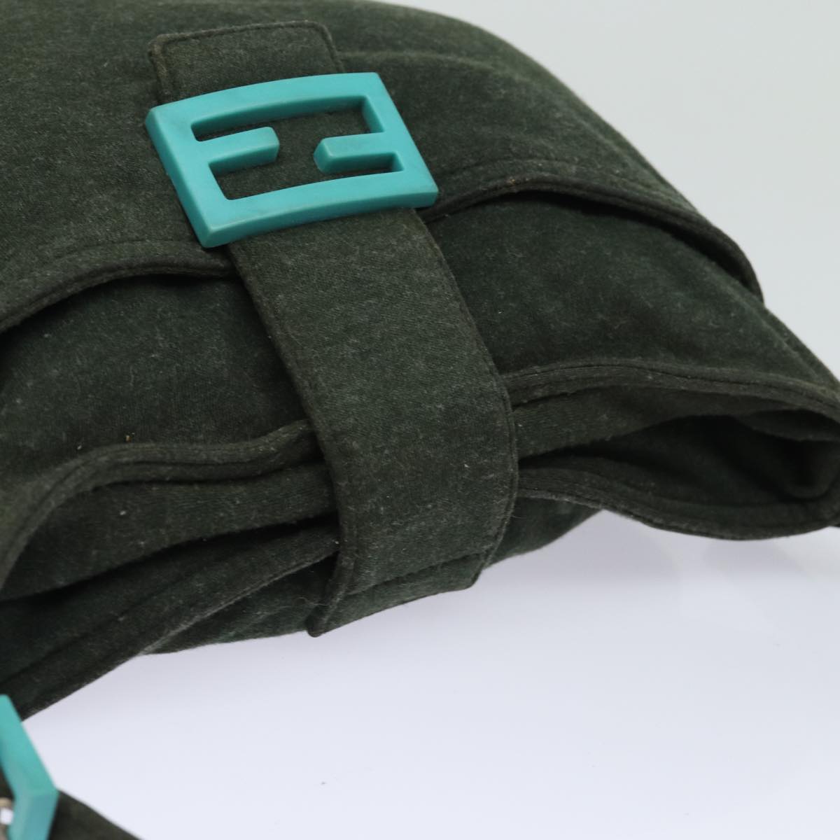 FENDI Mamma Baguette Shoulder Bag Cotton Green mr306