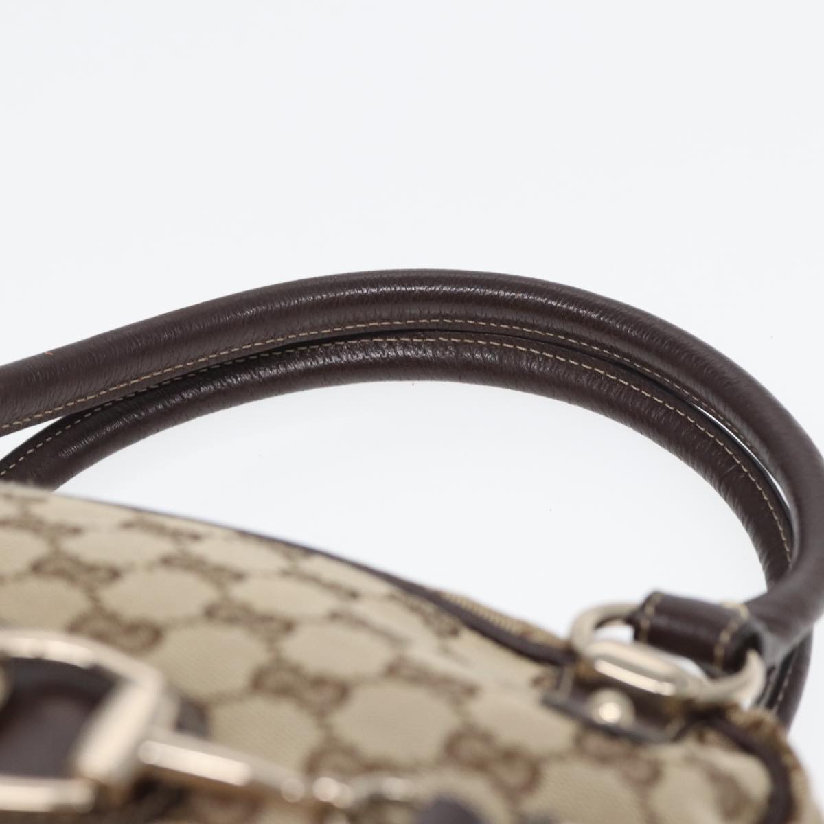 GUCCI Horsebit GG Canvas Boston Bag Beige 159398 mr355