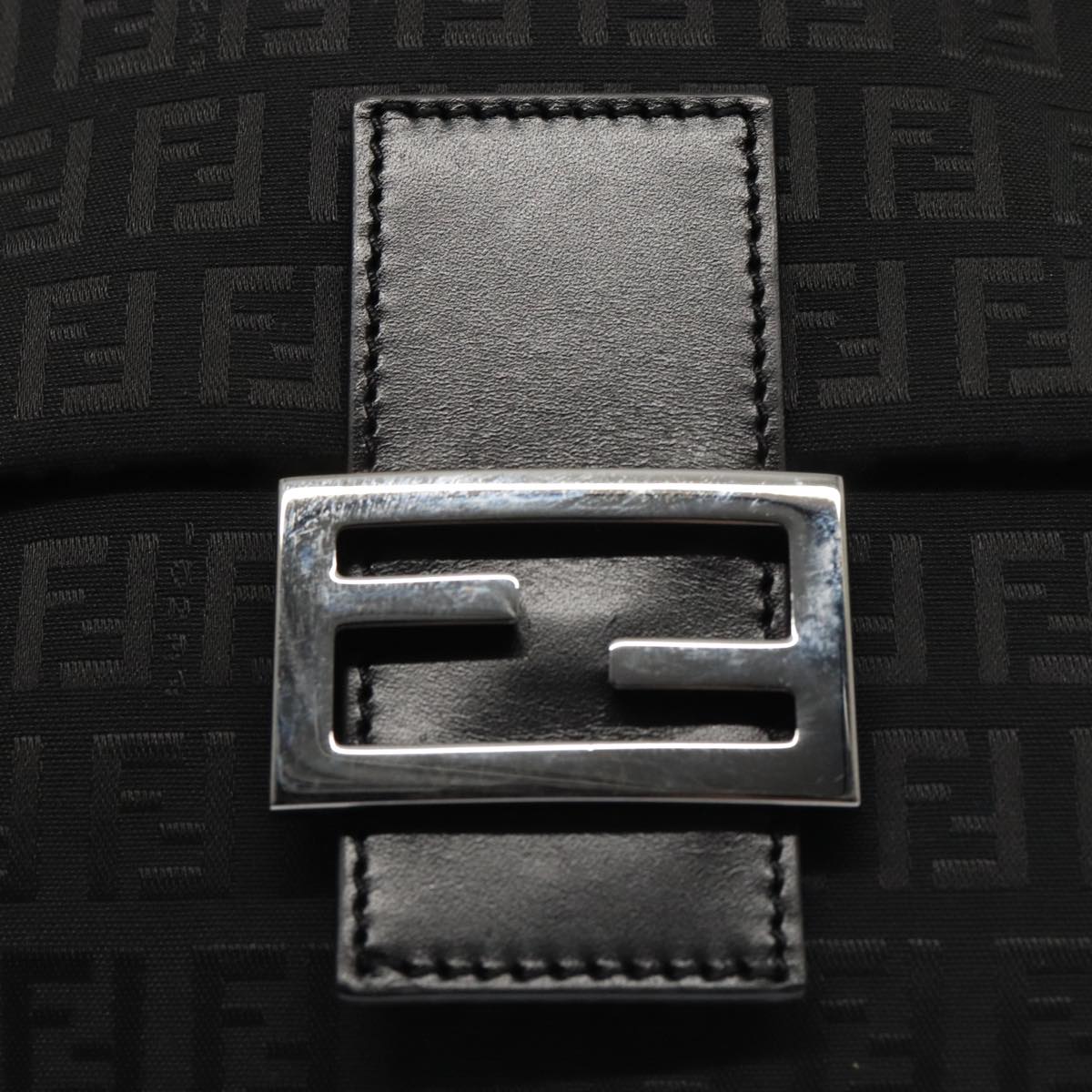 FENDI Zucchino Canvas Mamma Shoulder Bag Black mr359