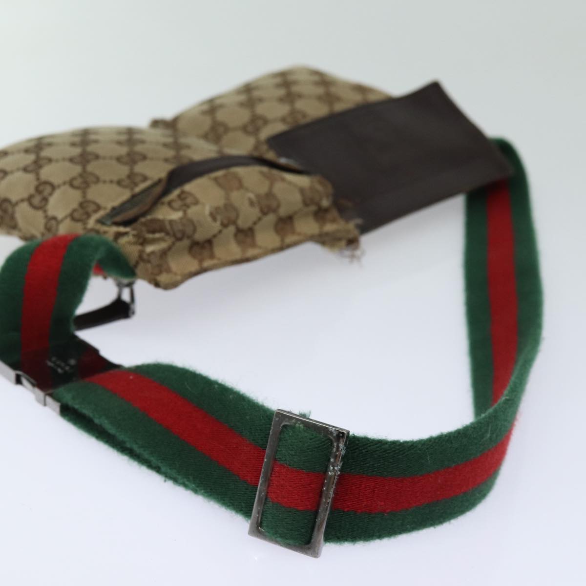 GUCCI GG Canvas Web Sherry Line Waist bag Beige 28566 mr366
