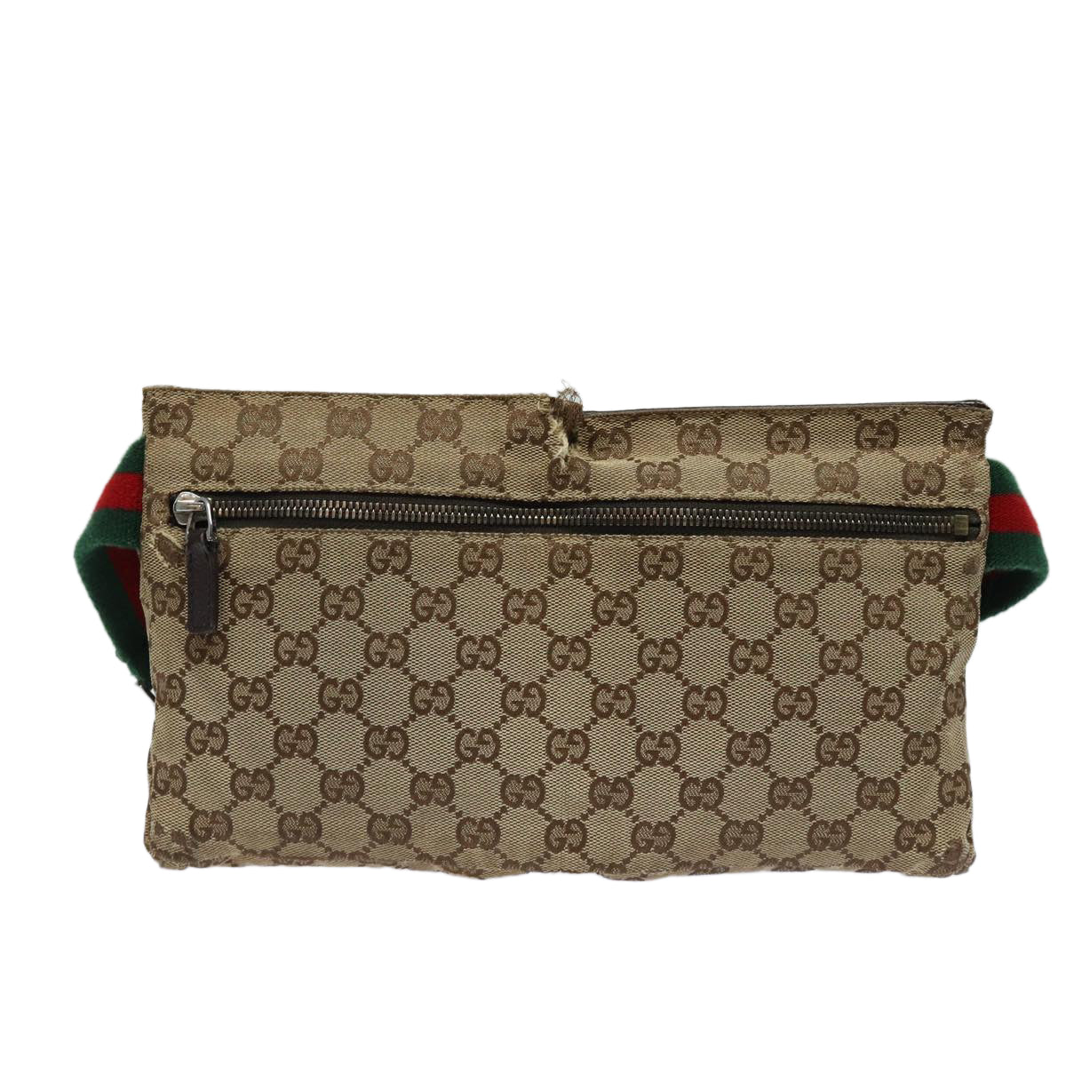 GUCCI GG Canvas Web Sherry Line Waist bag Beige 28566 mr366