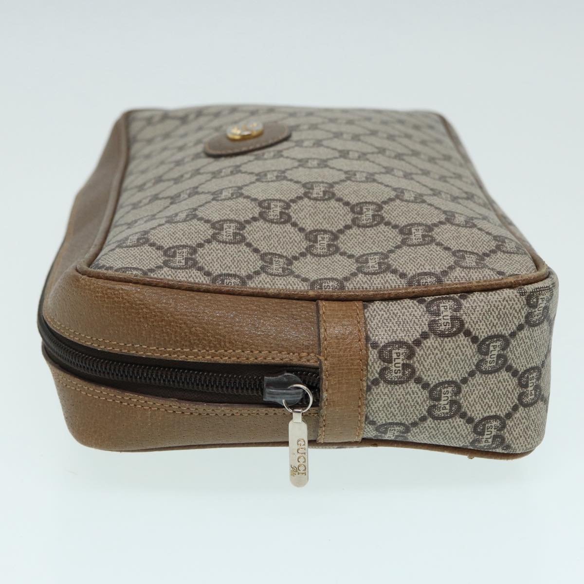 GUCCI GG Plus Supreme Clutch Bag PVC Beige mr376
