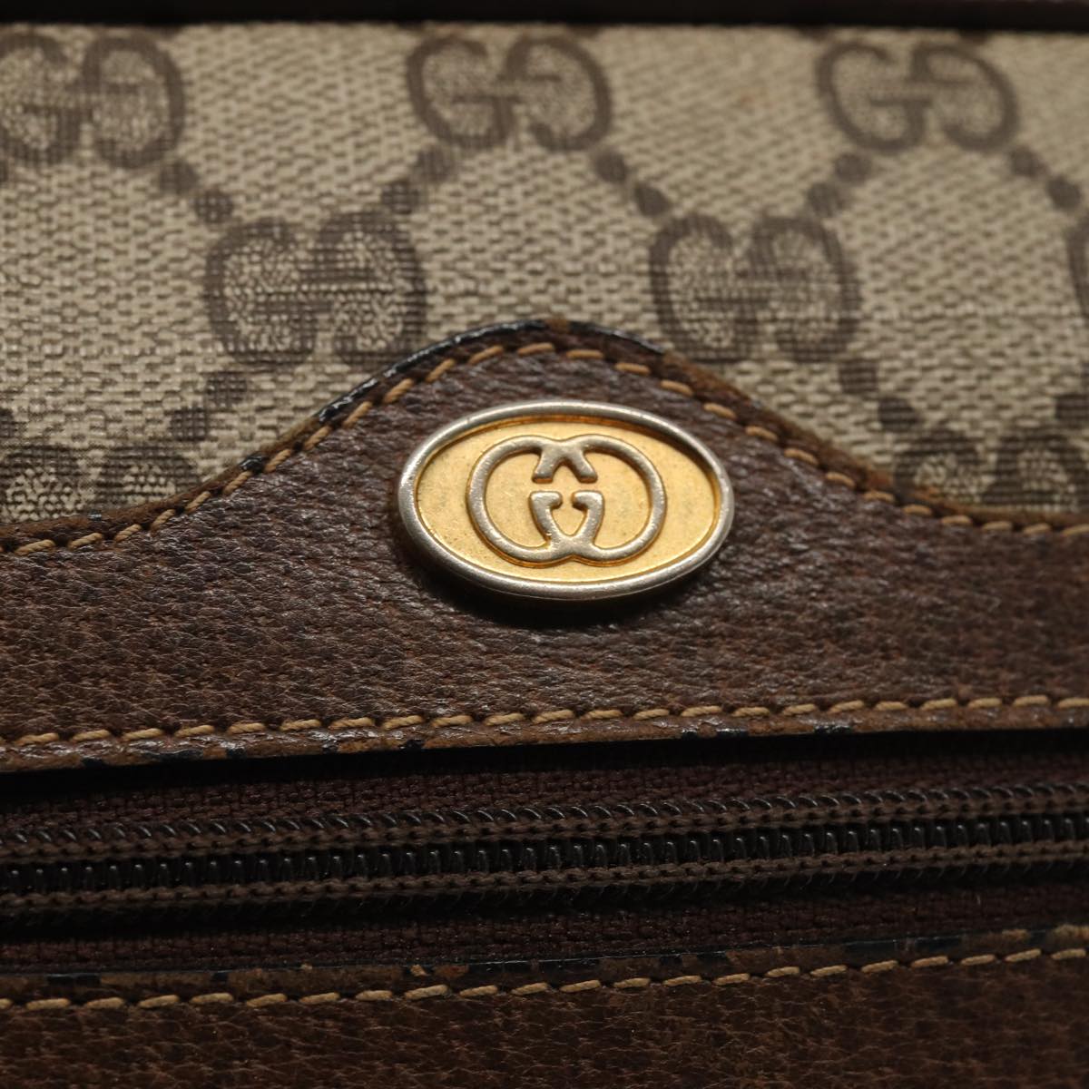 GUCCI GG Supreme Web Sherry Line Shoulder Bag PVC Beige 001 4071 5 mr377