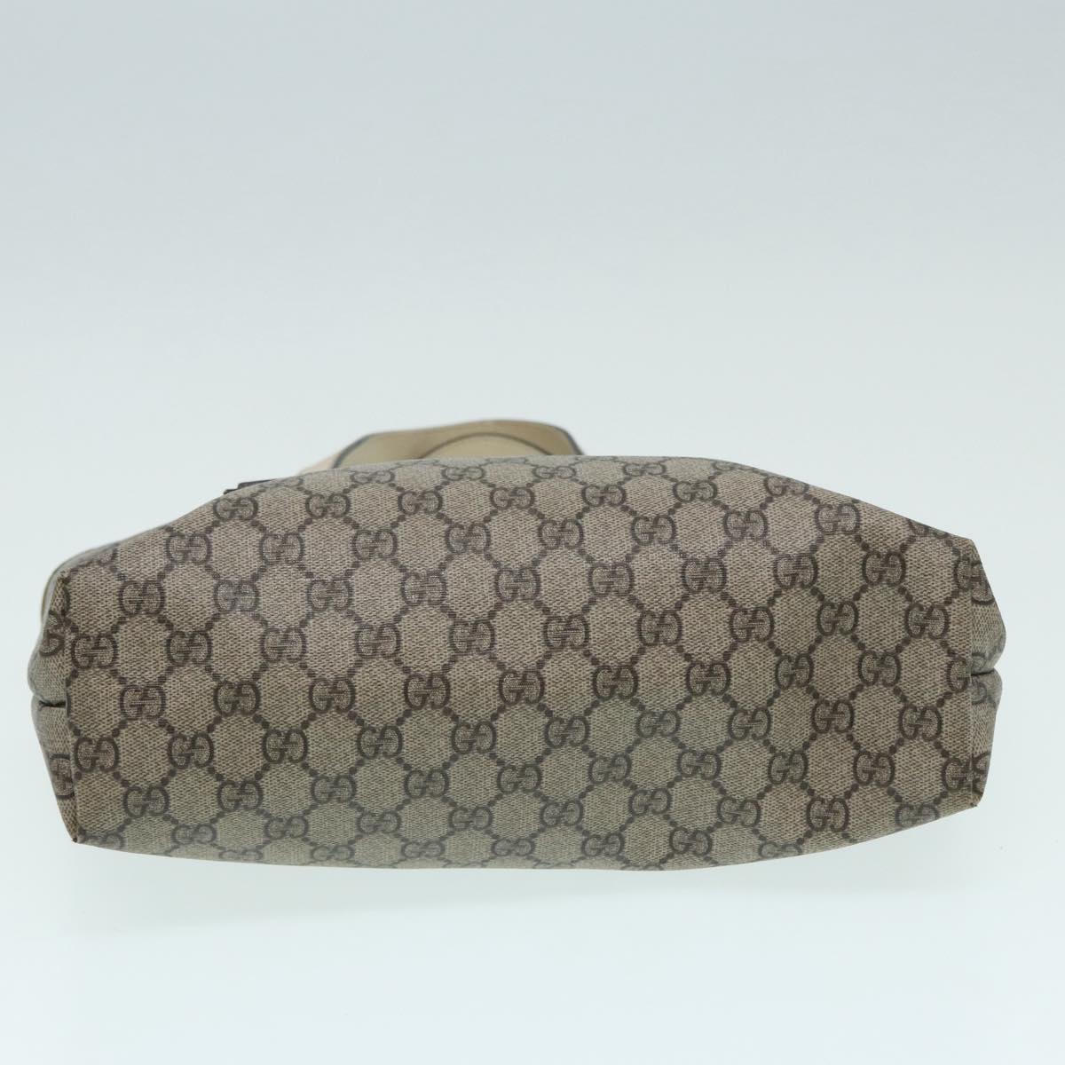 GUCCI GG Supreme Hand Bag PVC Leather Beige 211138 mr392