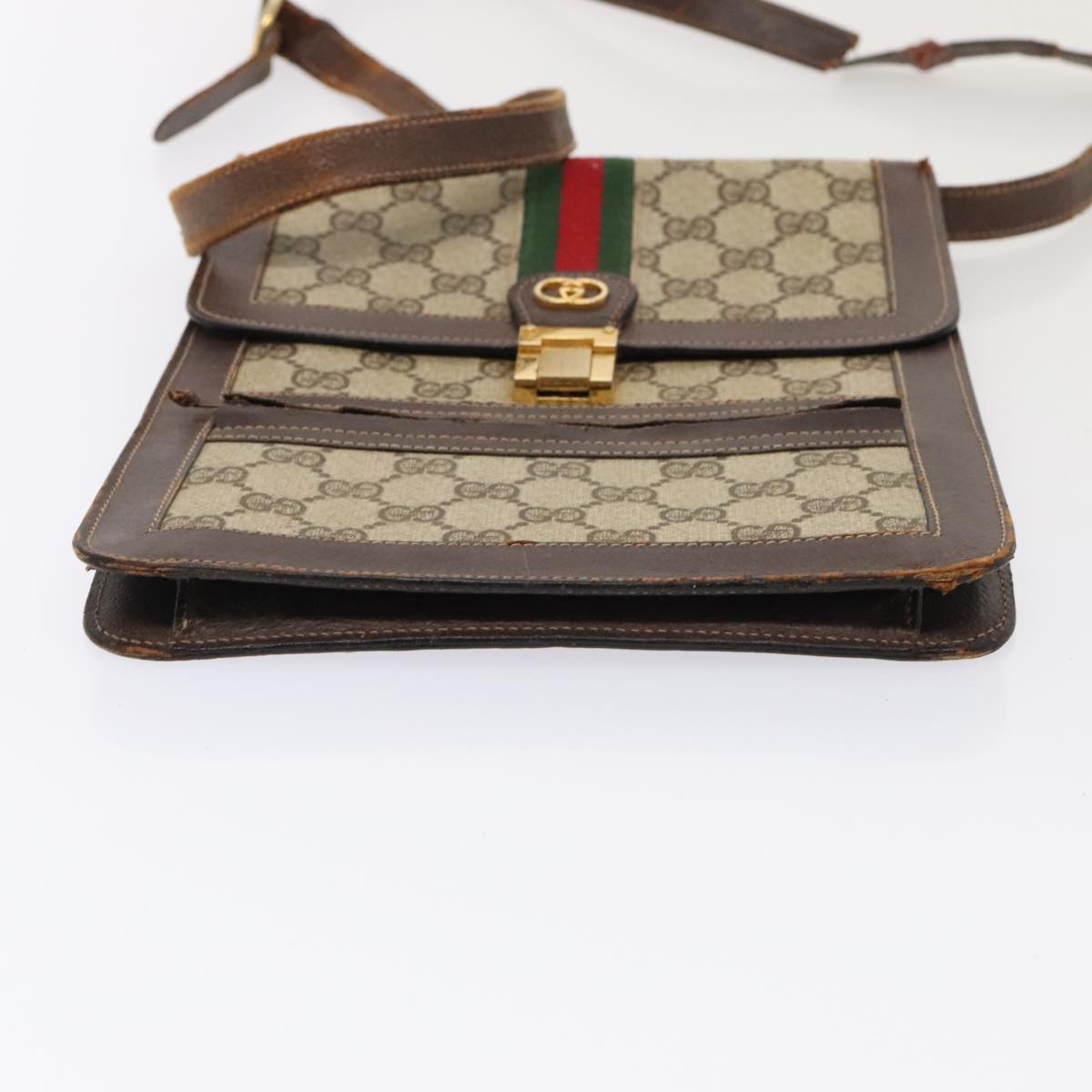 GUCCI GG Supreme Web Sherry Line Shoulder Bag 2Set Beige Red Green mr462