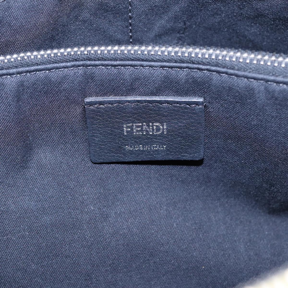 FENDI By The Way Medium Hand Bag Leather 2way Black Silver mr464