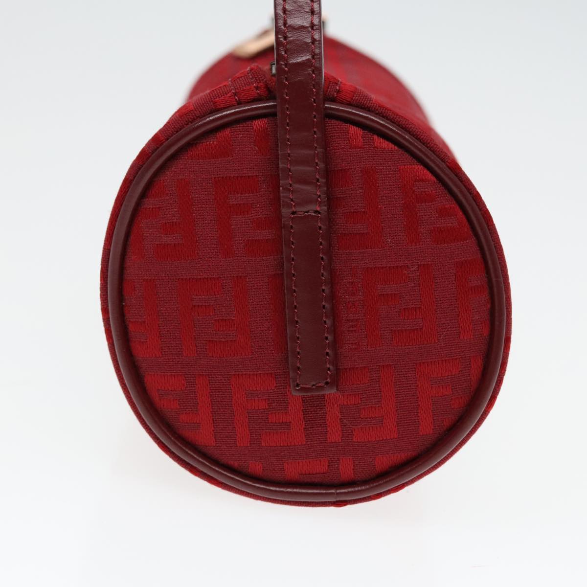 FENDI Zucchino Canvas Pouch Red Silver mr496