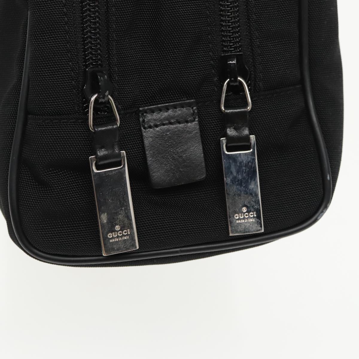 GUCCI Clutch Bag Nylon Black Silver mr639