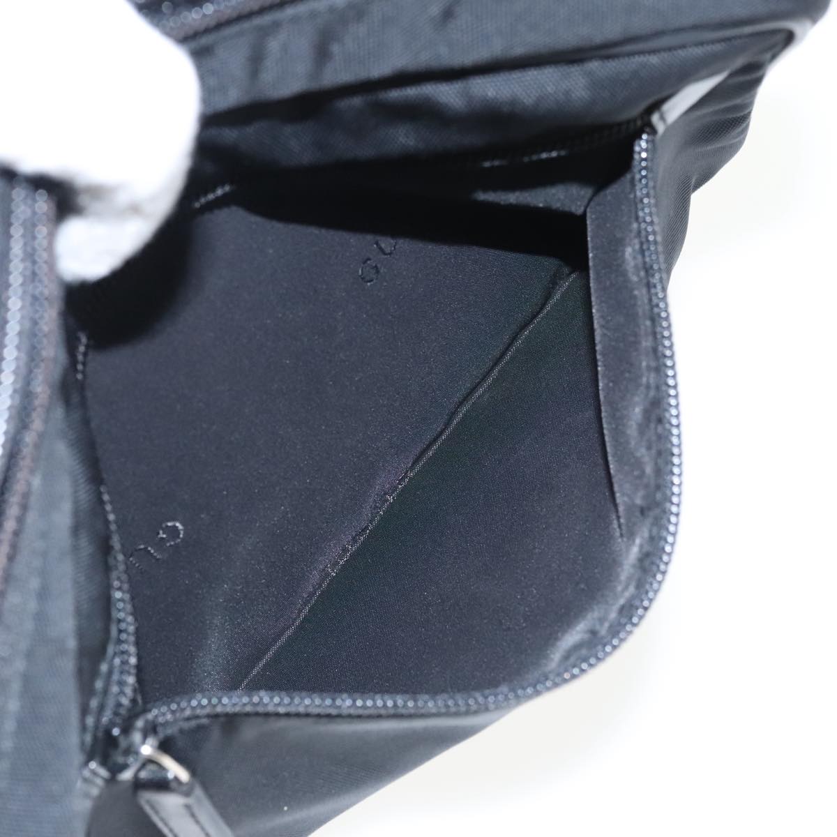 GUCCI Clutch Bag Nylon Black Silver mr639