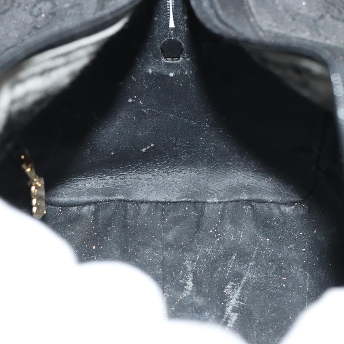 GUCCI GG Canvas Hand Bag Black Gold mr650