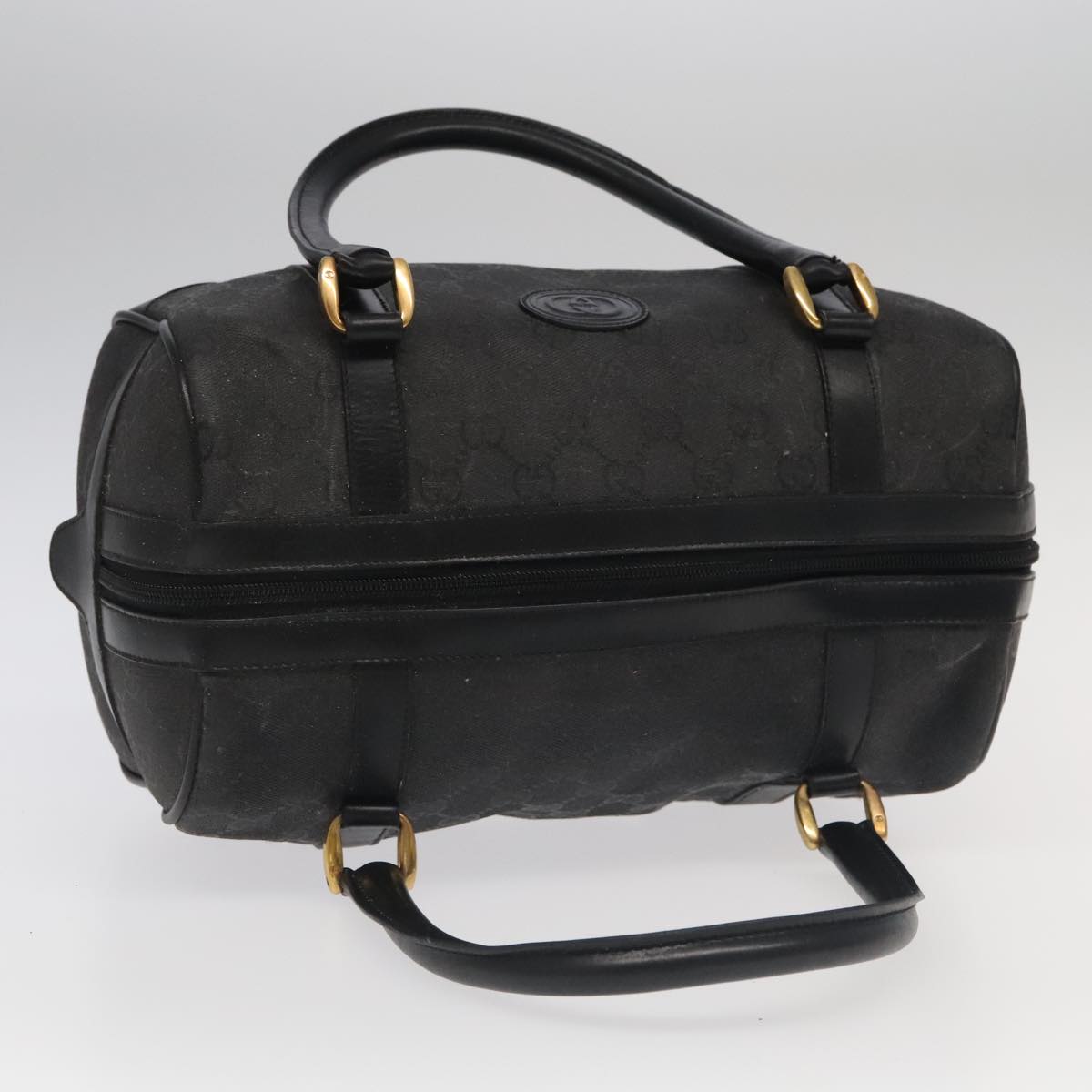 GUCCI GG Canvas Hand Bag Black Gold mr650