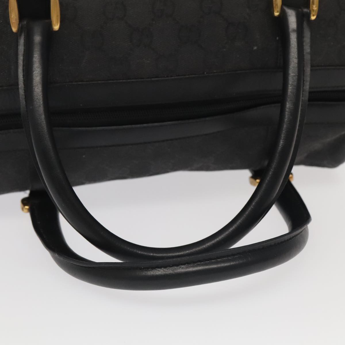 GUCCI GG Canvas Hand Bag Black Gold mr650