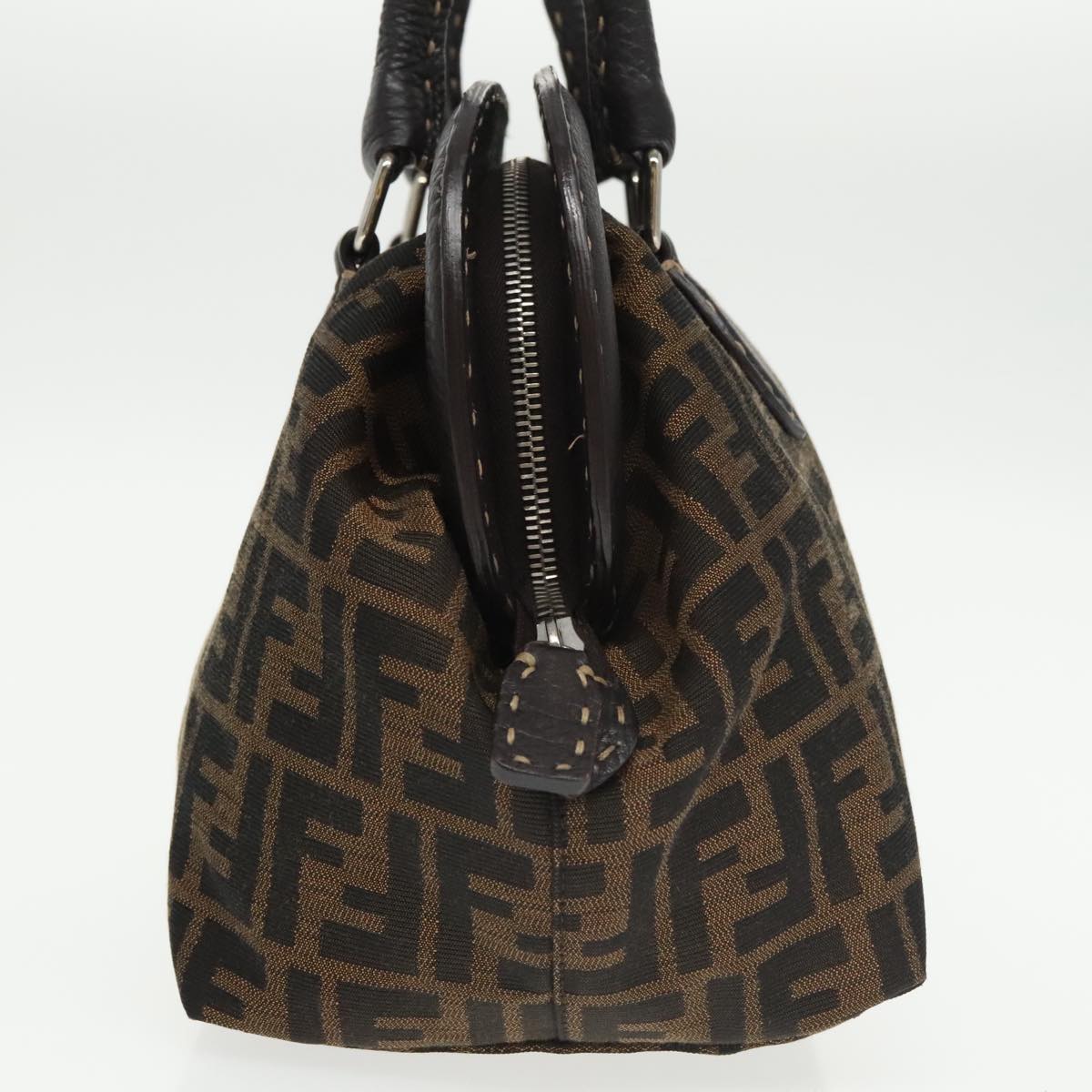 FENDI Zucca Canvas Hand Bag Brown Black 8BN123 mr719