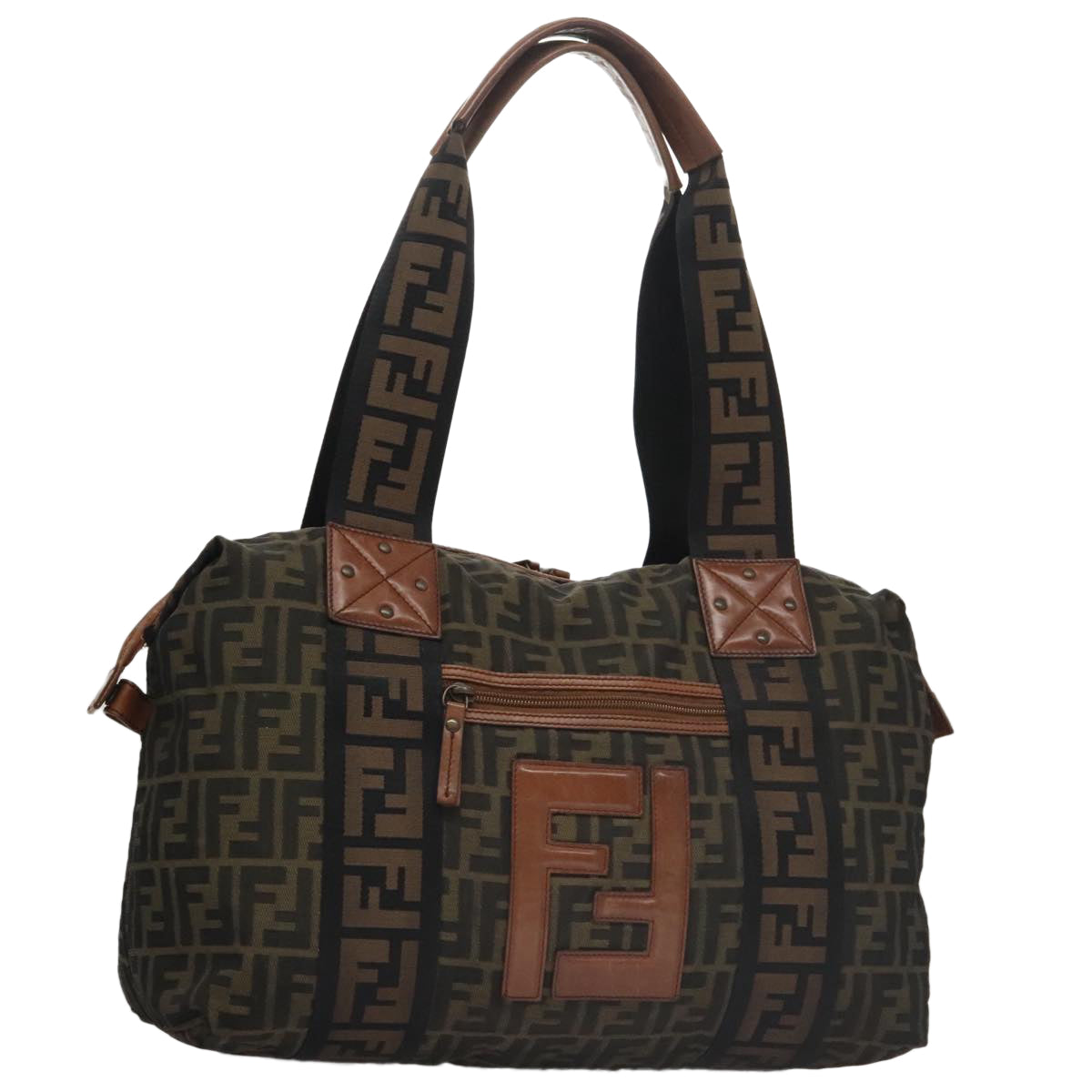 FENDI Zucca Canvas Tote Bag Brown Black mr739
