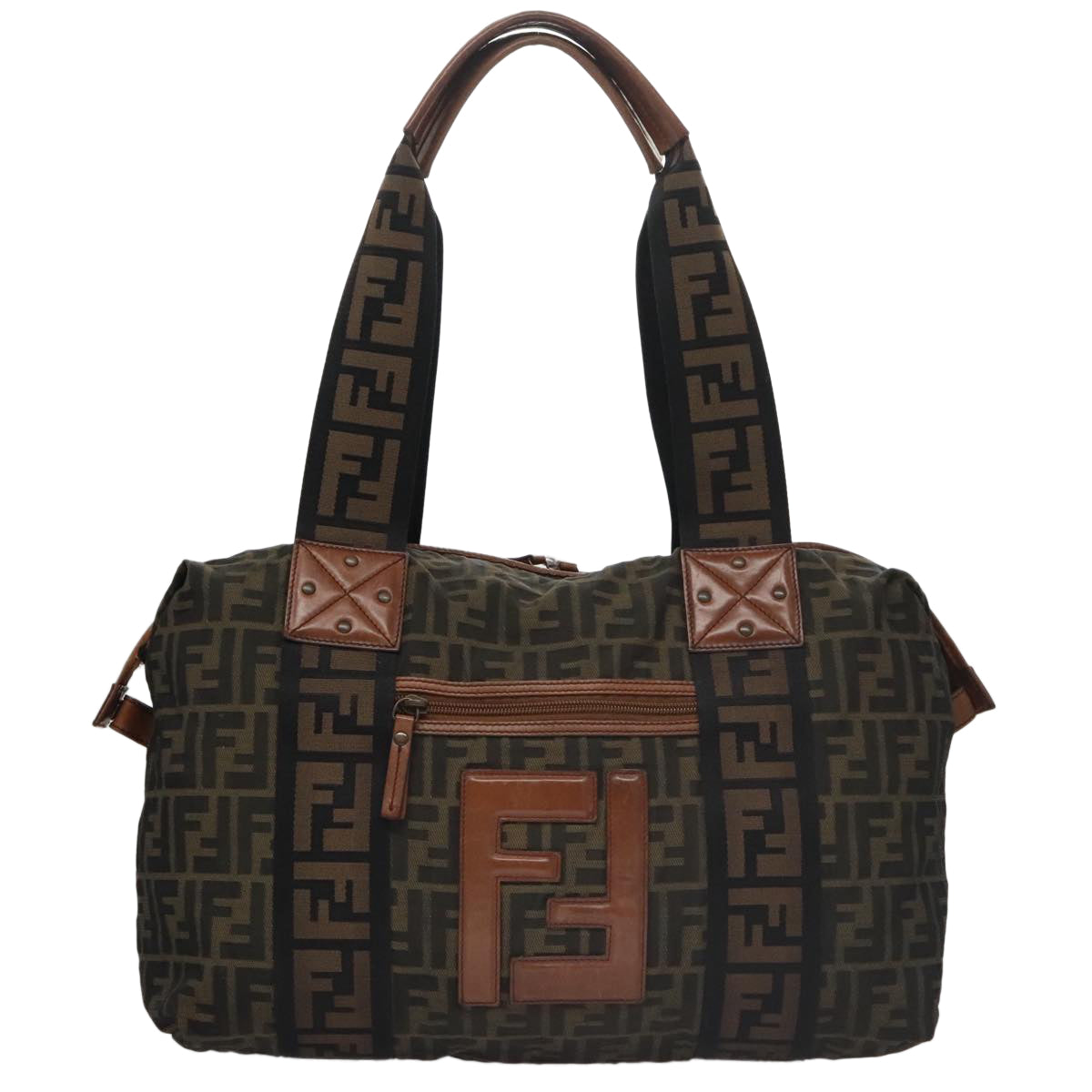 FENDI Zucca Canvas Tote Bag Brown Black mr739
