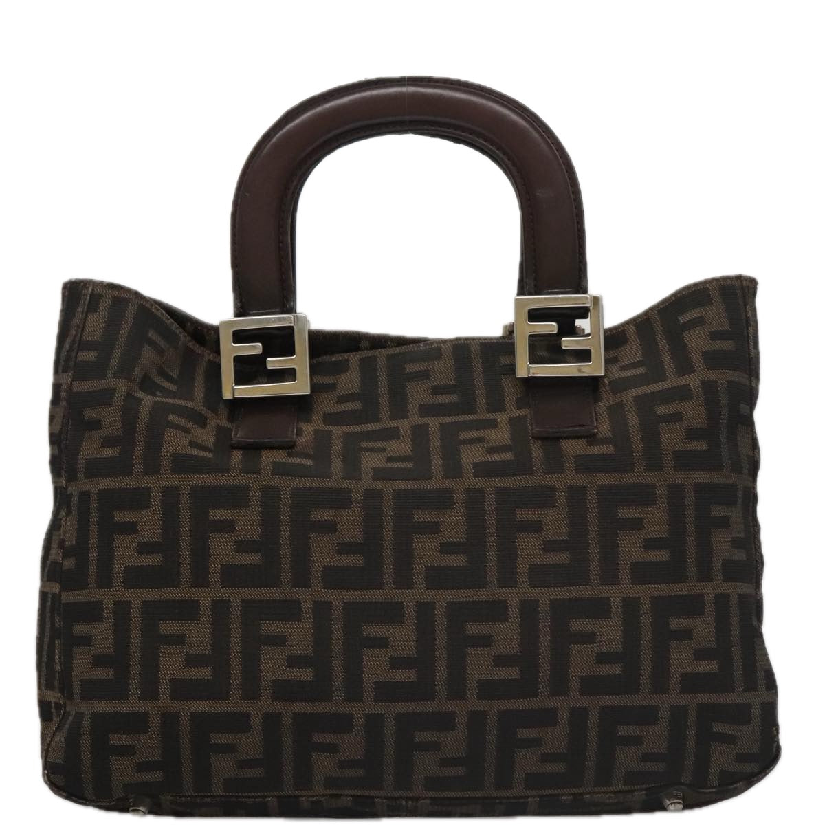 FENDI Zucca Canvas Tote Bag Brown Black mr764