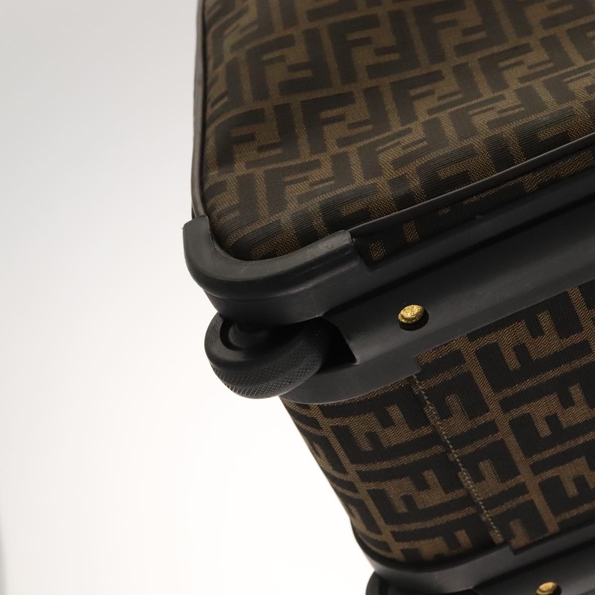 FENDI Zucca Canvas Carry Case Boston Bag Black Brown mr869