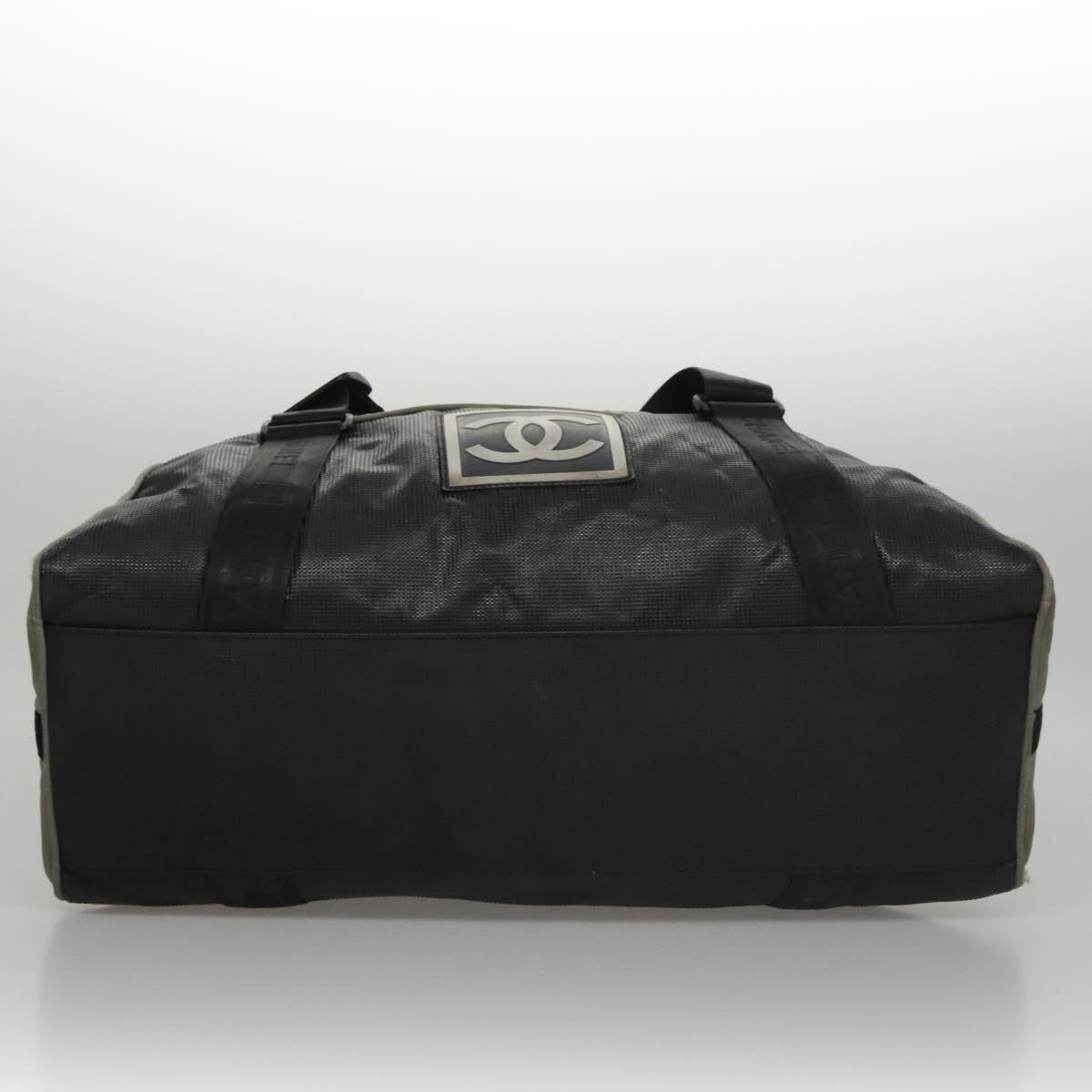 CHANEL Sports Line Boston Bag Nylon Black Khaki CC mr888