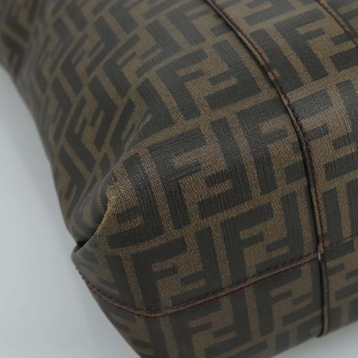 FENDI Zucca Canvas Tote Bag PVC Brown Black 7Va196 mr923