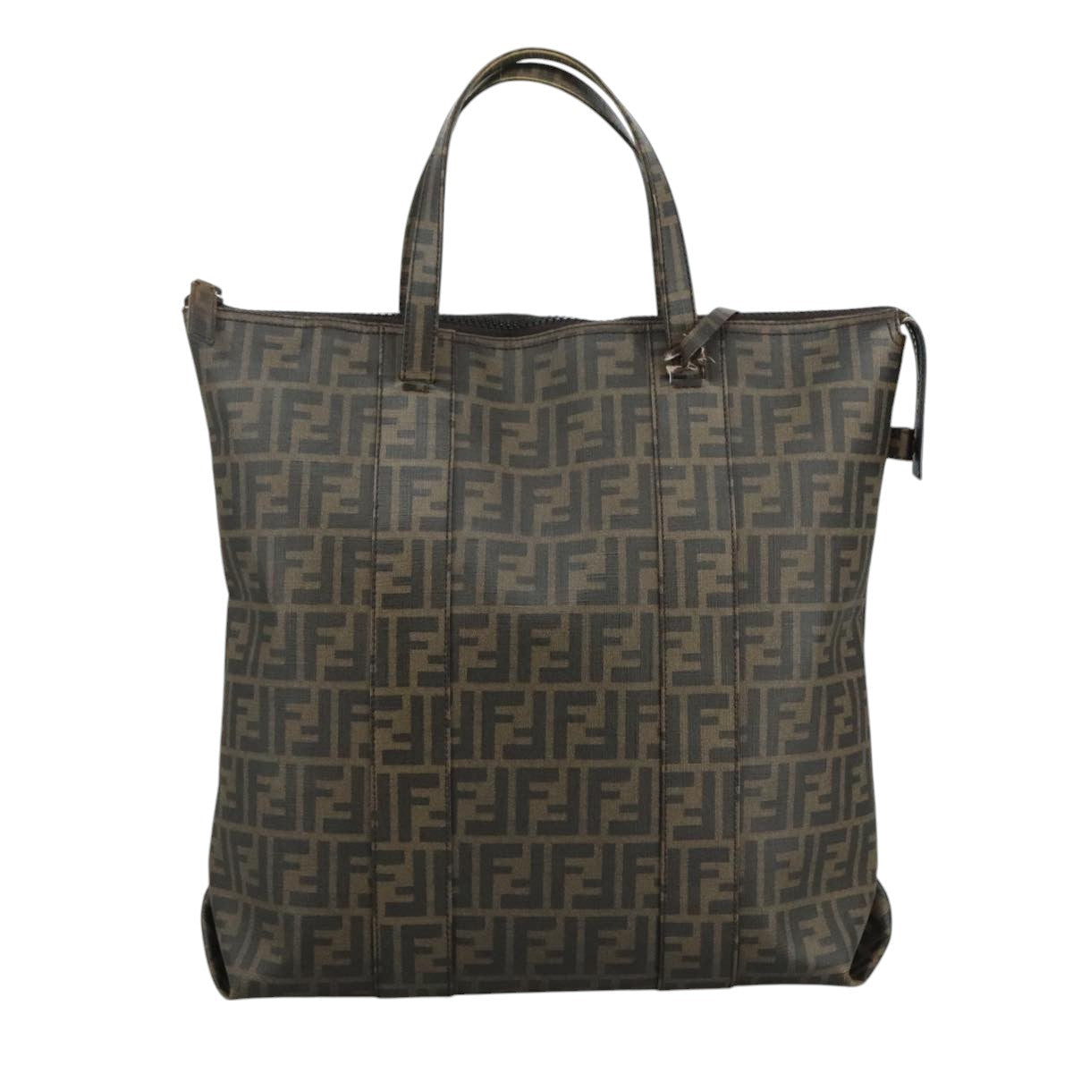 FENDI Zucca Canvas Tote Bag PVC Brown Black 7Va196 mr923