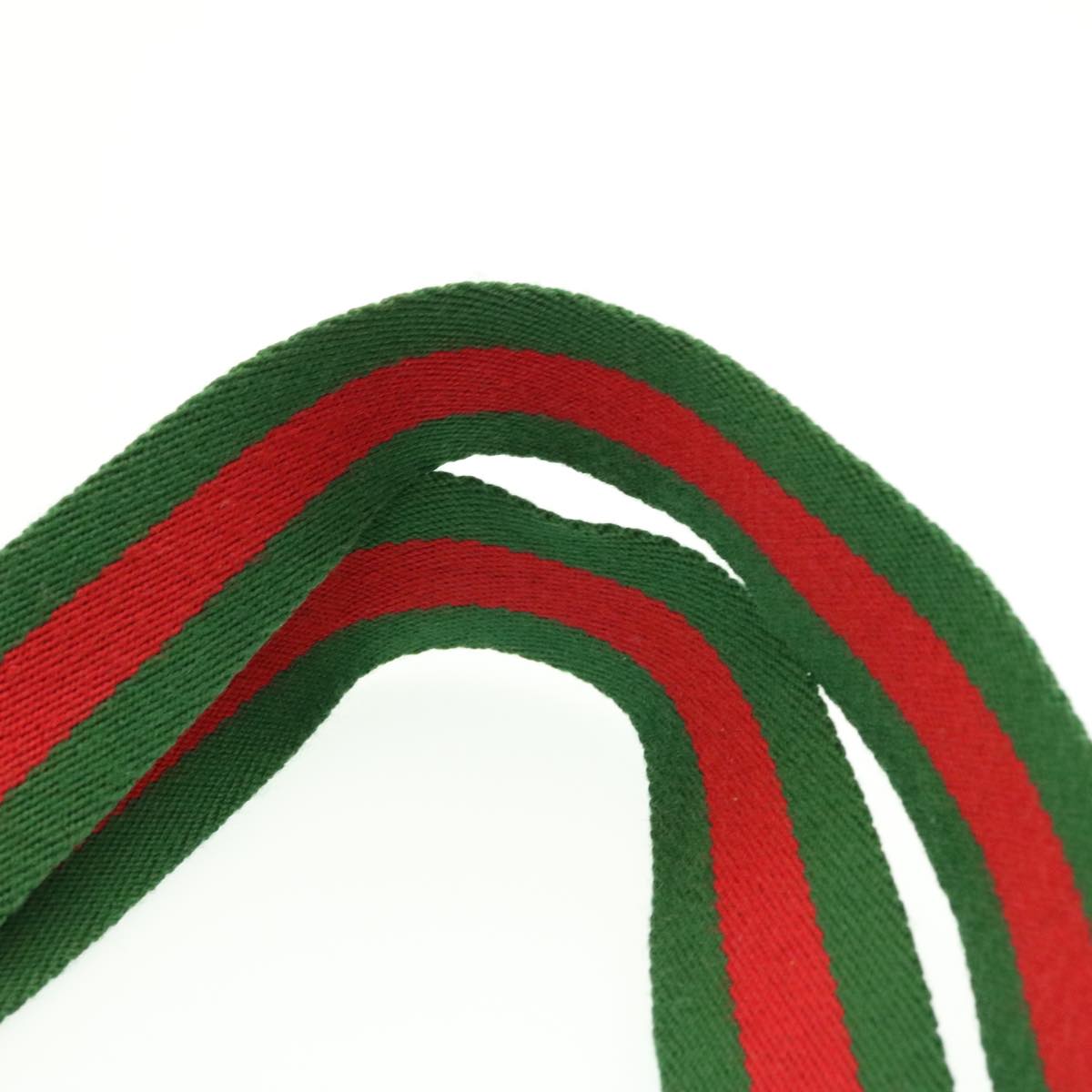 GUCCI Web Sherry Line GG Canvas Tote Bag Beige Red Green ms041