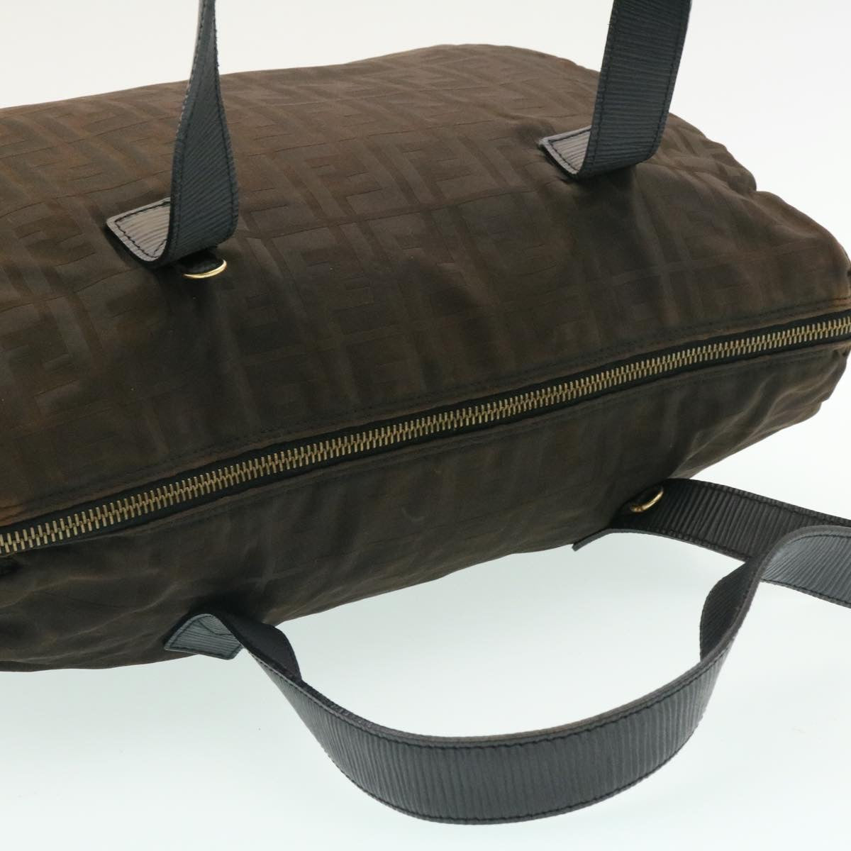 FENDI Zucca Canvas Shoulder Bag Dark Brown ms202