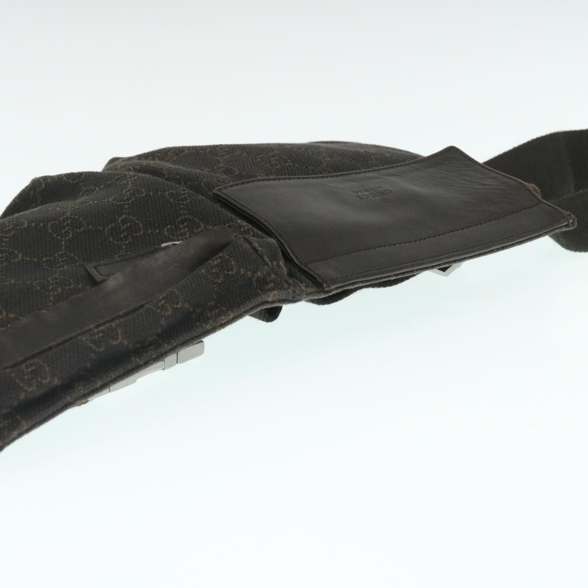 GUCCI GG Canvas Waist Bag Dark Brown 28566 35115