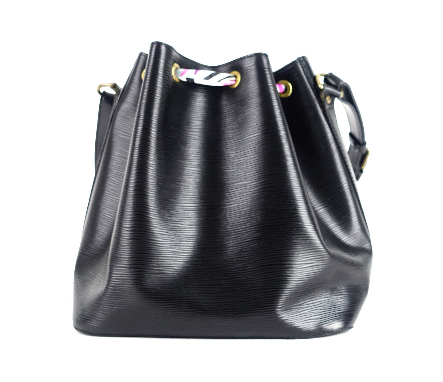 Louis Vuitto Petit Noe Black Epi Leather Bag with Wallet