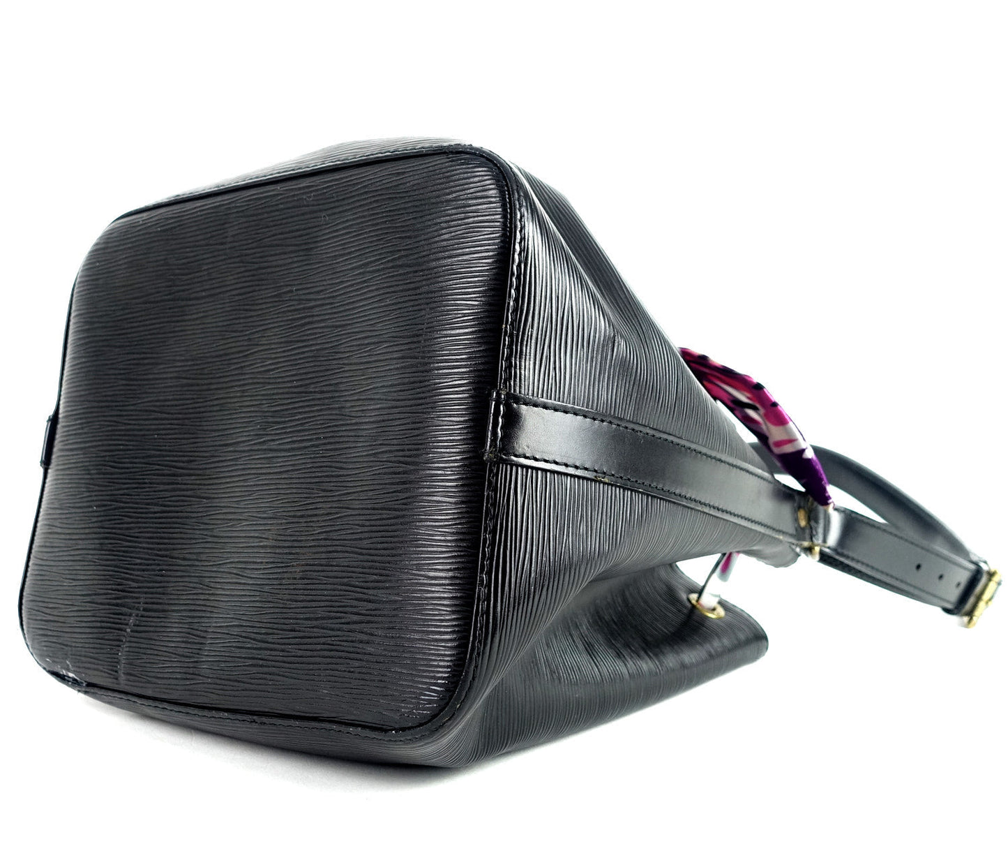 Louis Vuitto Petit Noe Black Epi Leather Bag with Wallet