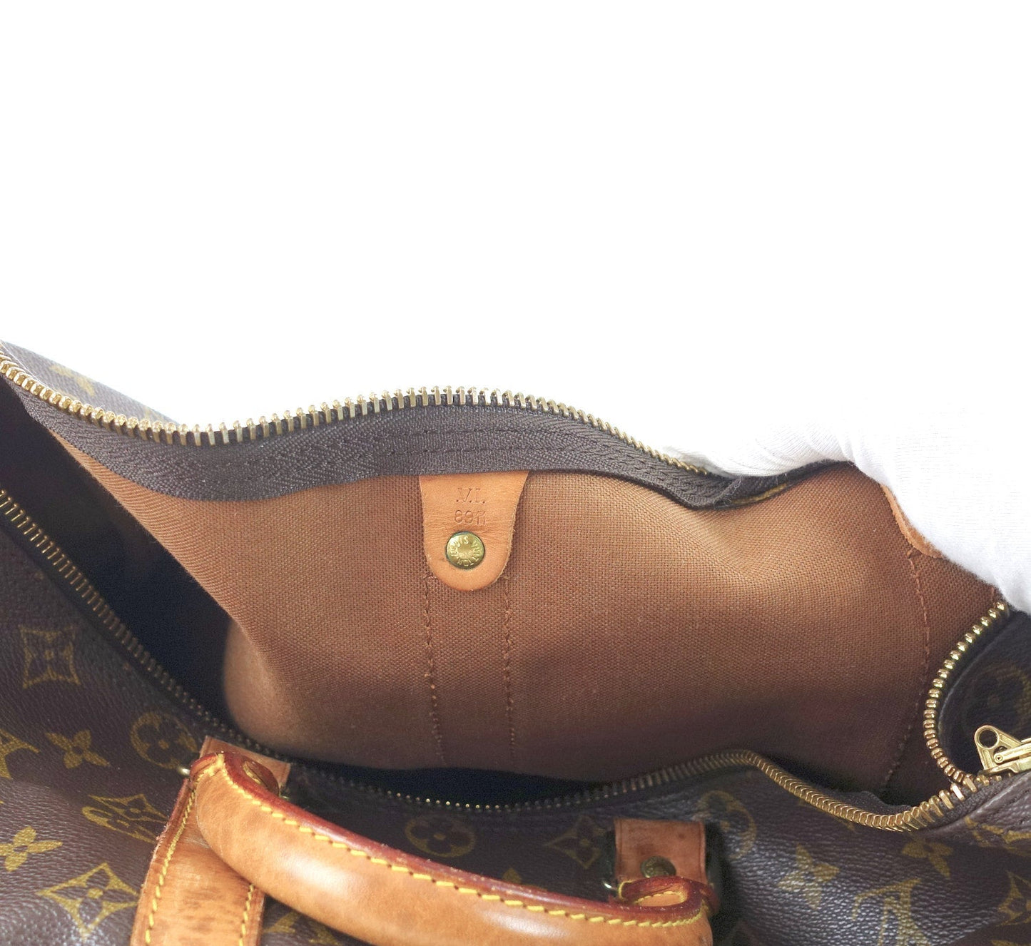 Louis Vuitto Keepall 45 Bandouliere Monogram Canvas Travel Bag with Strap