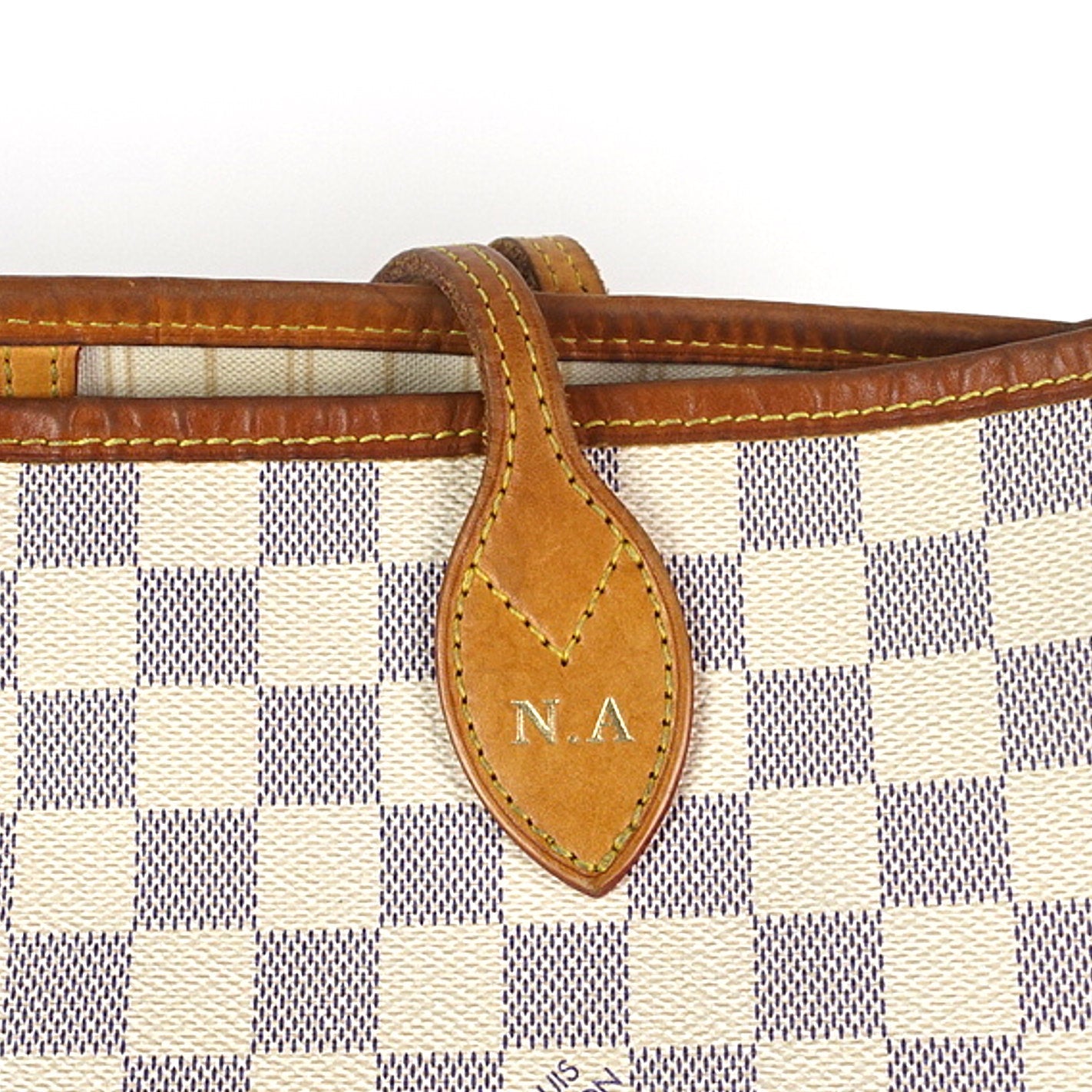 Louis Vuitto Neverfull GM Damier Azur Canvas Tote Bag with Pouch