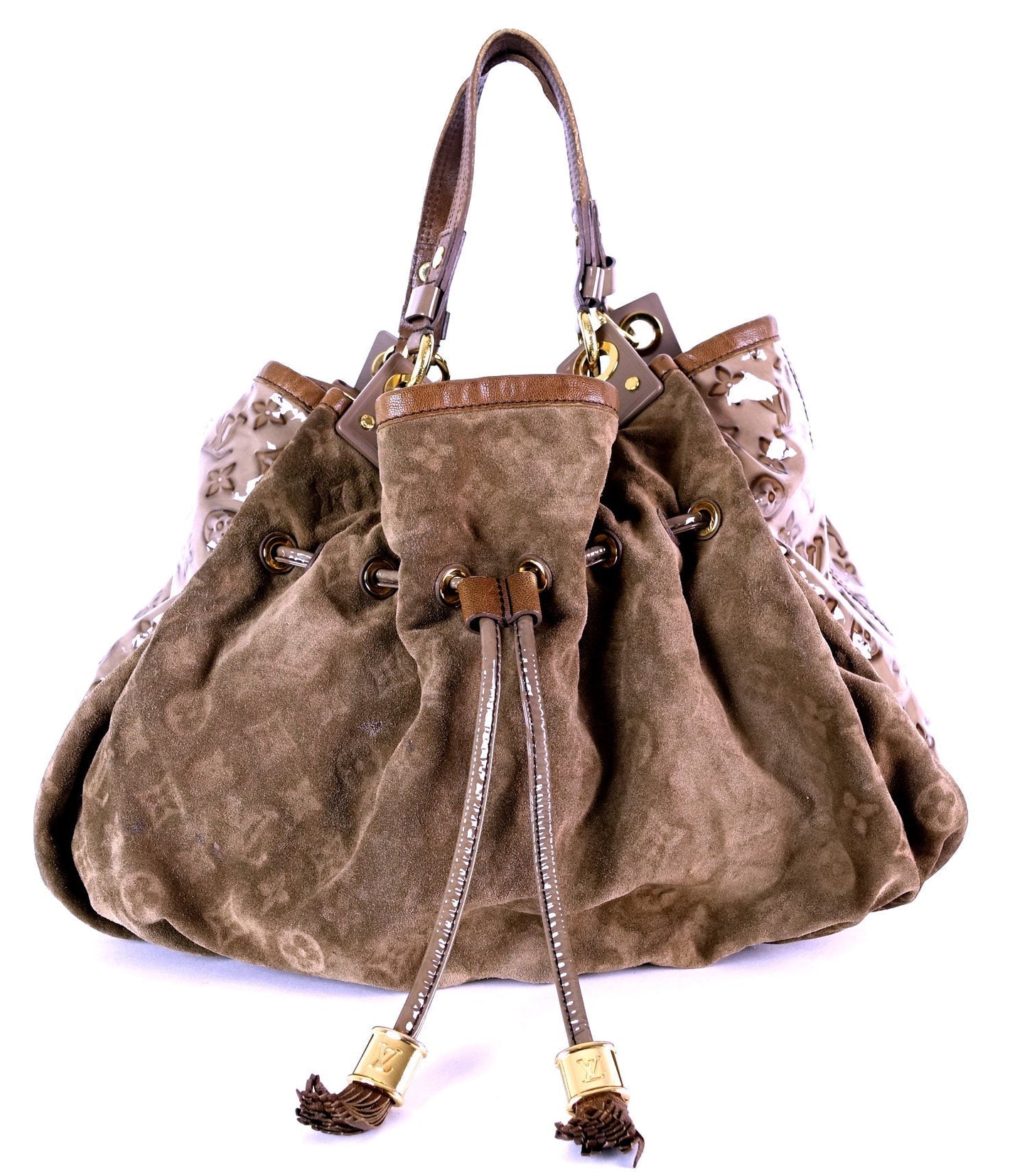 Louis Vuitto Irene Monogram Suede Hobo Bag