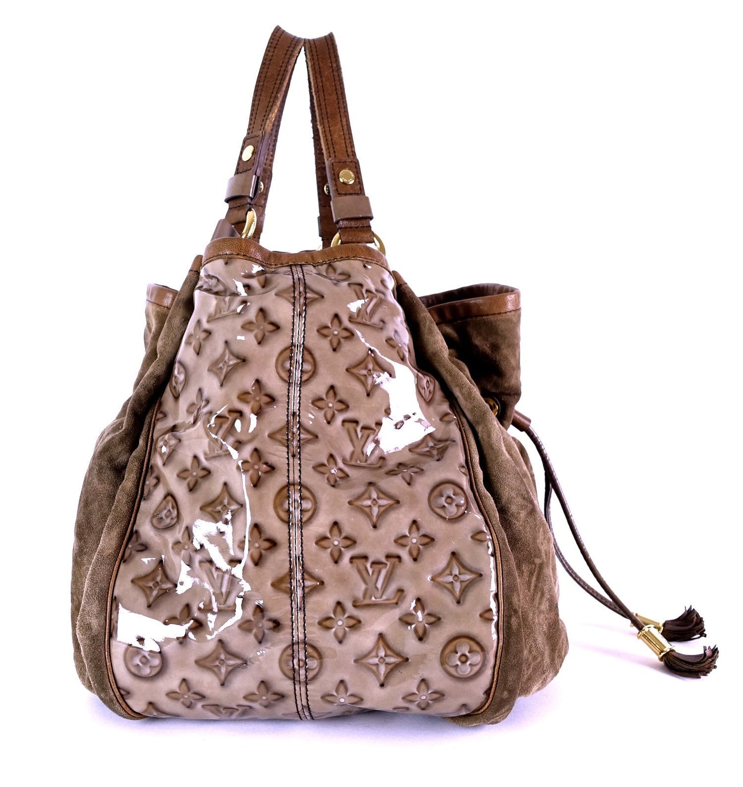 Louis Vuitto Irene Monogram Suede Hobo Bag