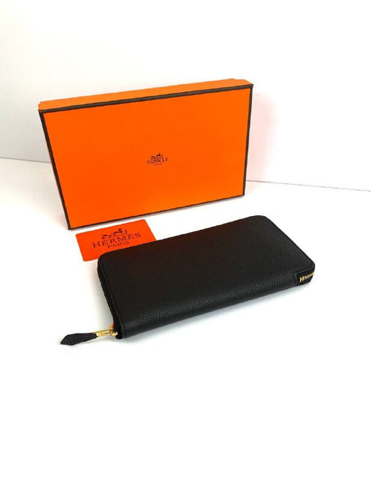 HermÃƒÆ’Ã‚Â¨s black Azap Zipped Classic Epsom Leather Wallet