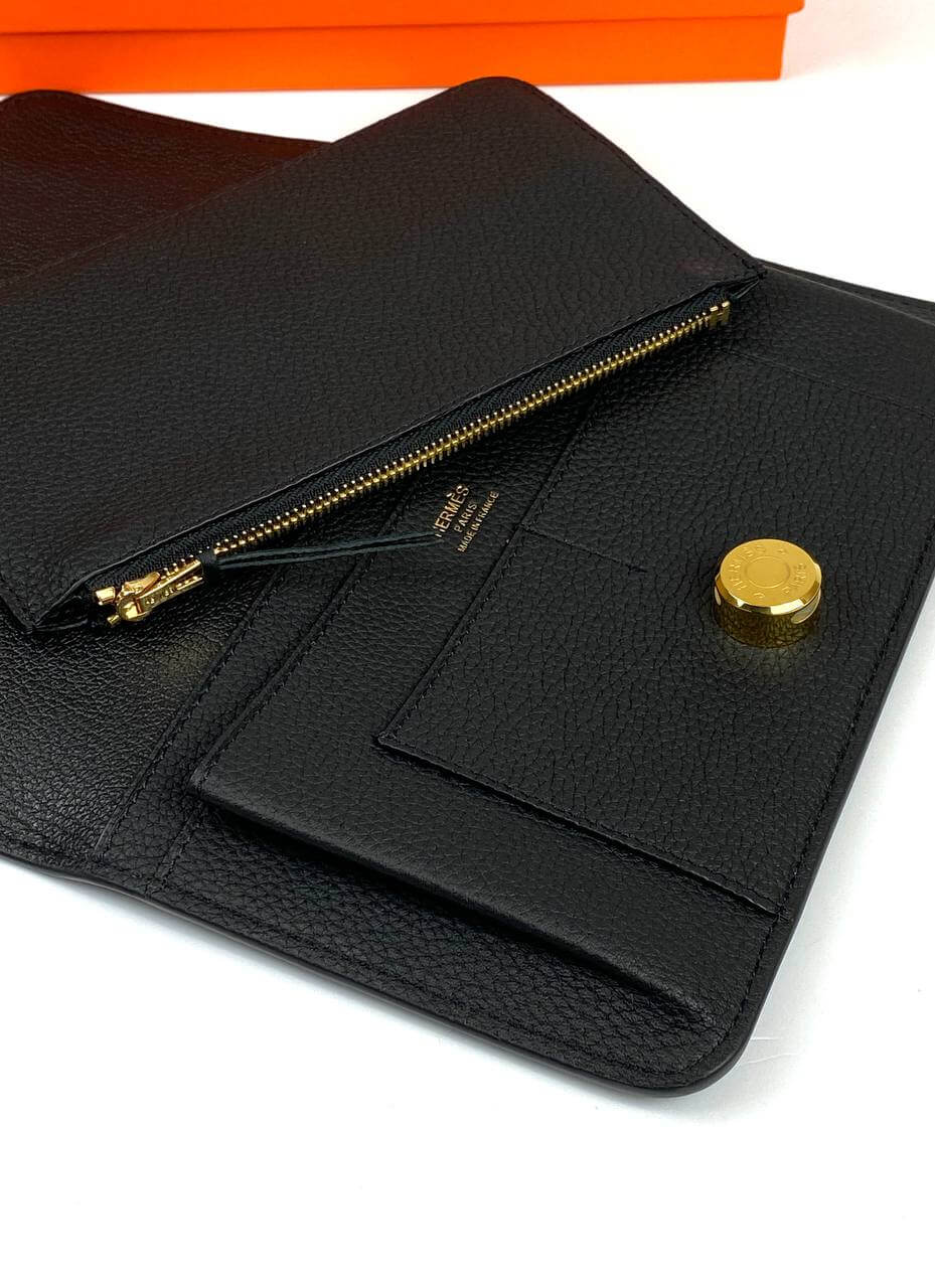 HermÃƒÆ’Ã‚Â¨s black Dogon Duo wallet